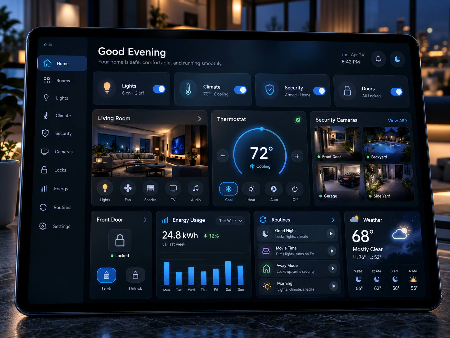 Home Assistant smart-home dashboard